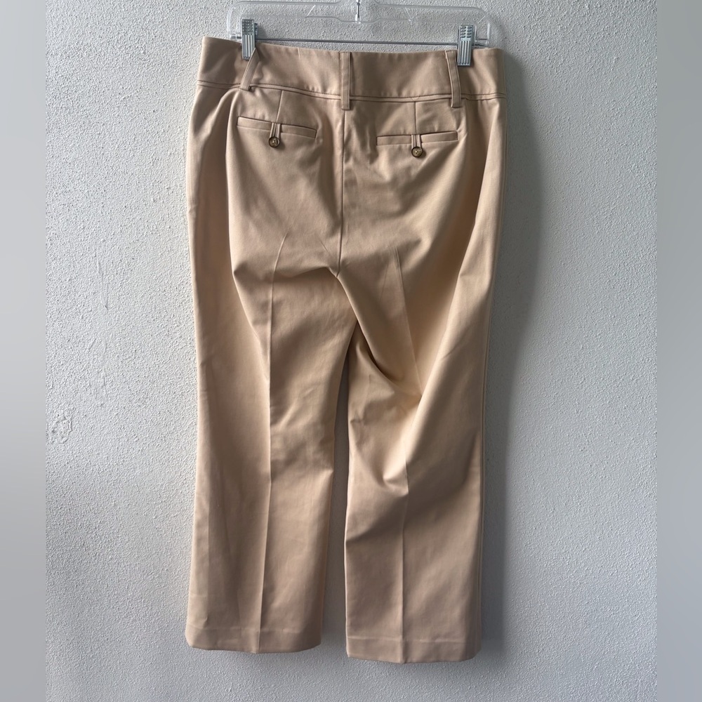 Rafaella Tan Petite Size 10 Pants Ankle Front Zip & Button Career Office Stretch - Picture 8 of 12